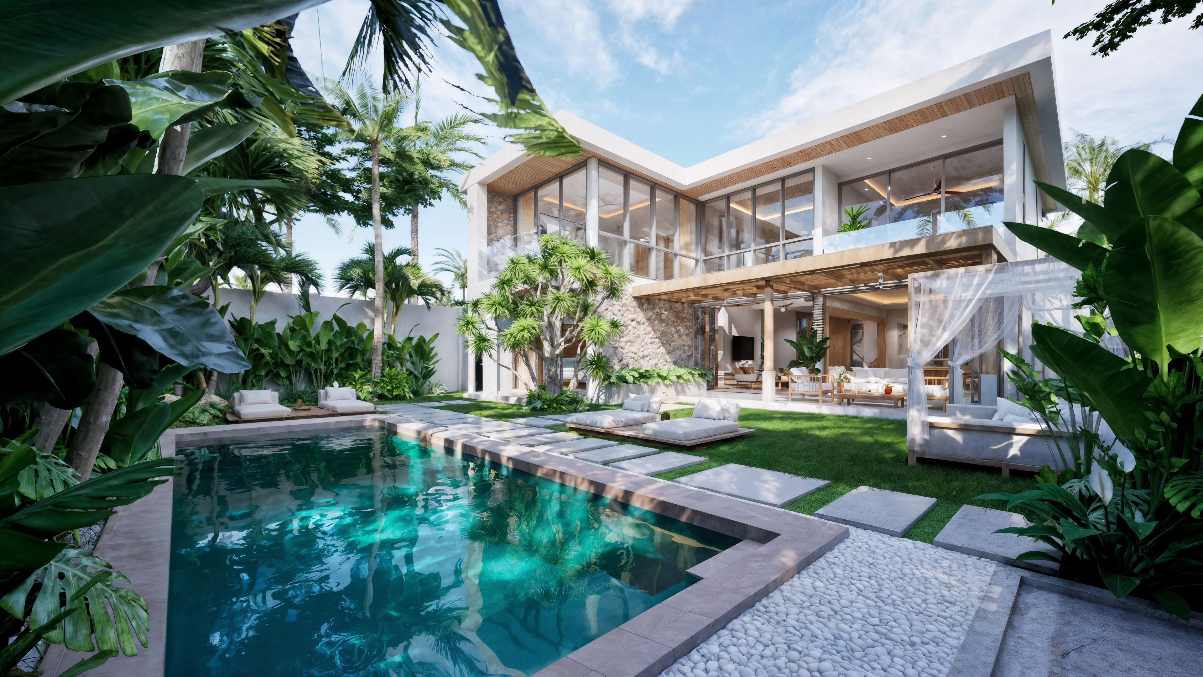 Chandara villa — aerial hero shot